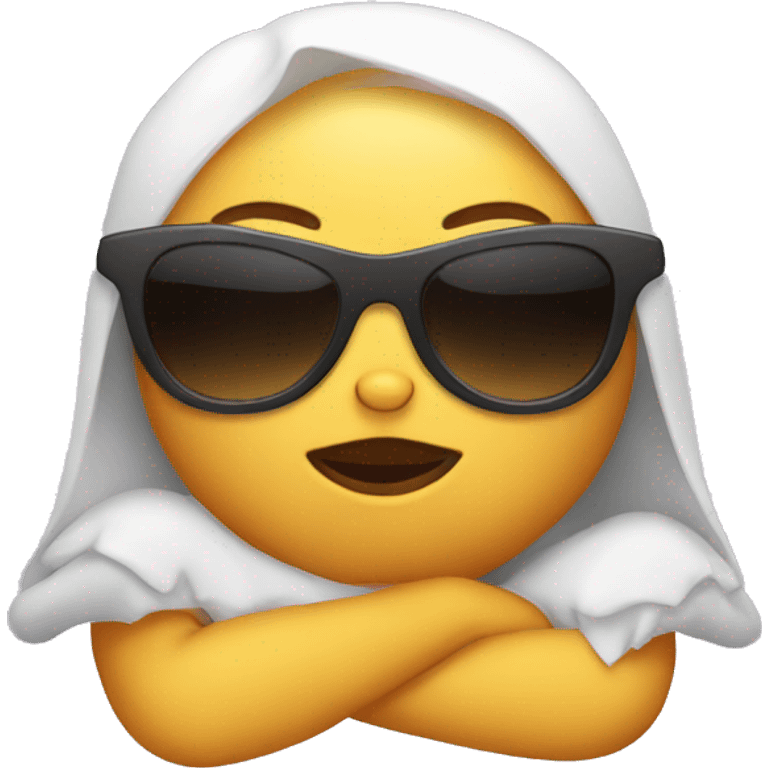 A chick sleeping with sunglasses  emoji