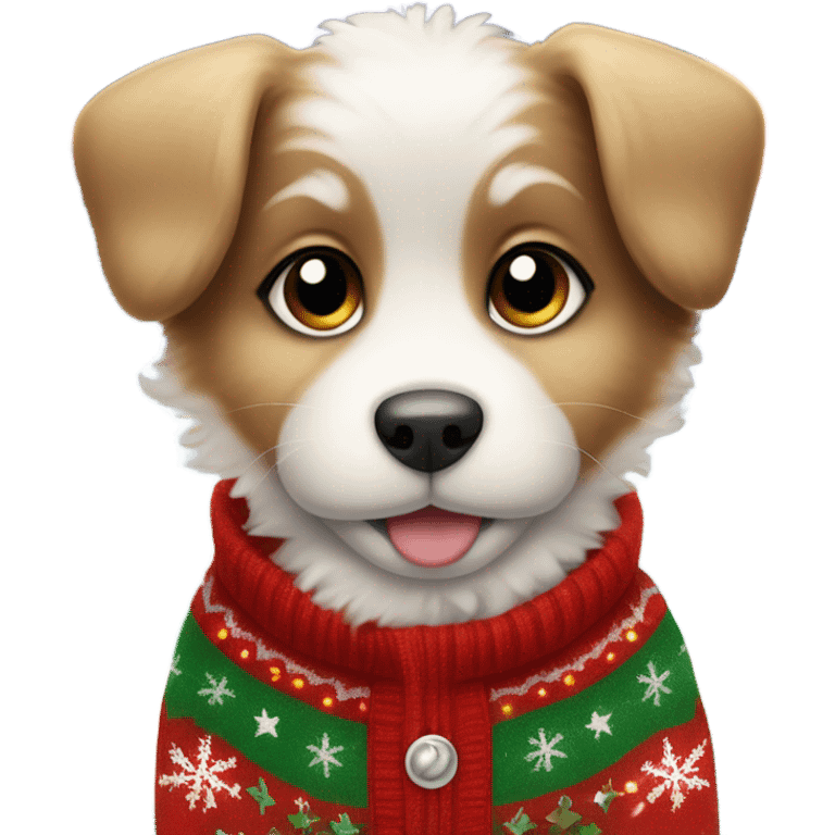 Christmas puppy emoji