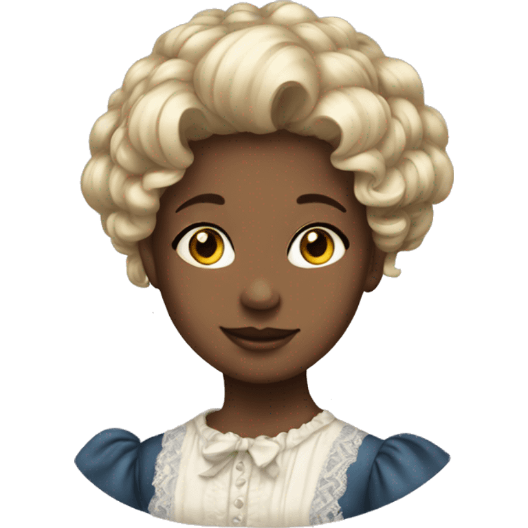 
young girl in 19th century costume emoji