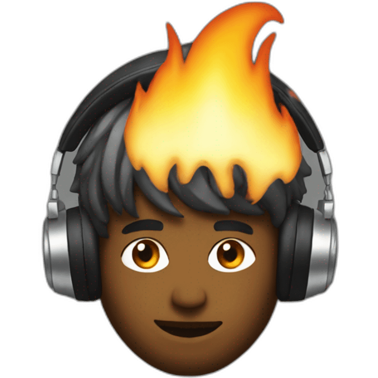 dj with hair on fire emoji