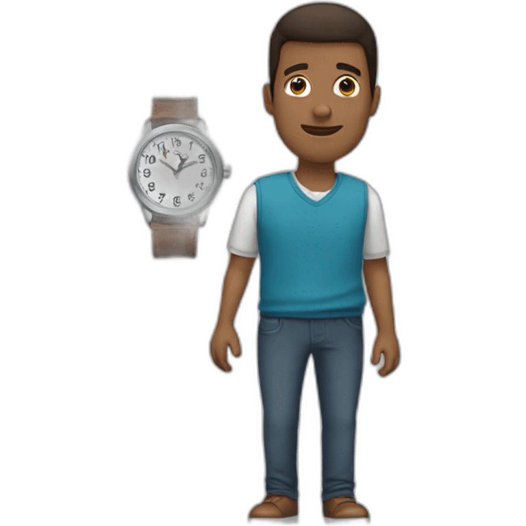 A man with a watch emoji