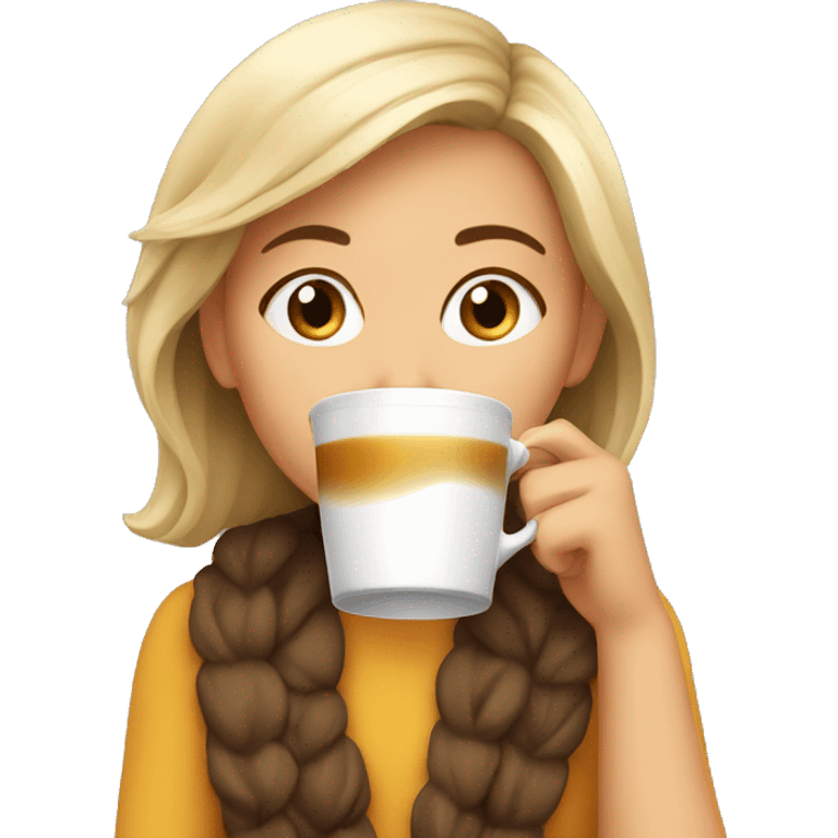 Girl sipping tea emoji