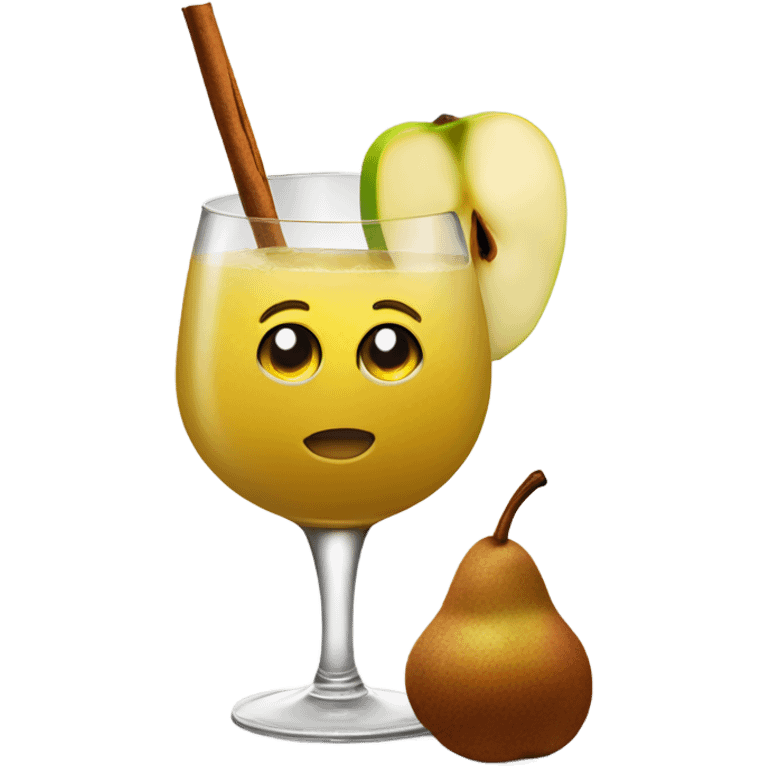 Pear and cinnamon cocktail  in a wine glass  emoji