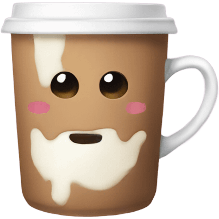 Coffe with milk in mug aesthetic  emoji