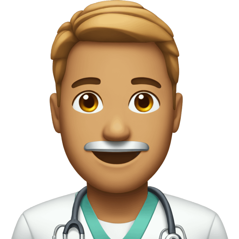 Surgeon face smiling tanned emoji