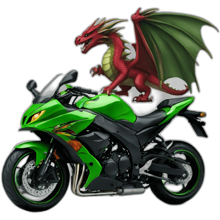 Dragon on a Kawasaki  emoji