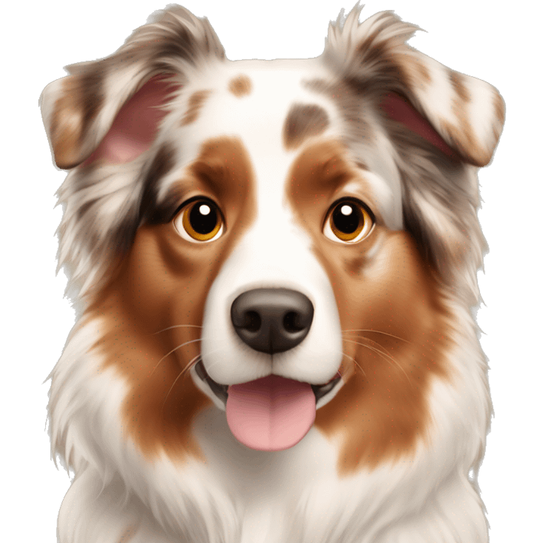 red Merle Australian shepherd with a blonde girl  emoji