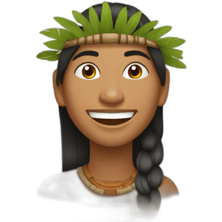 indigena de la amazonia ecuatoruiana sonriendo emoji