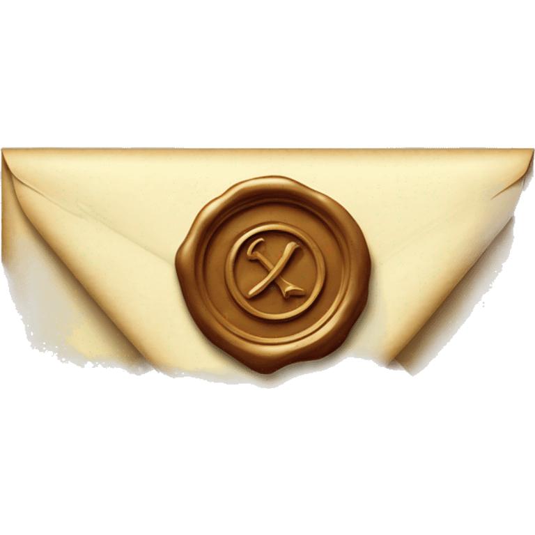 an envelope with a vintage elegant wax seal emoji