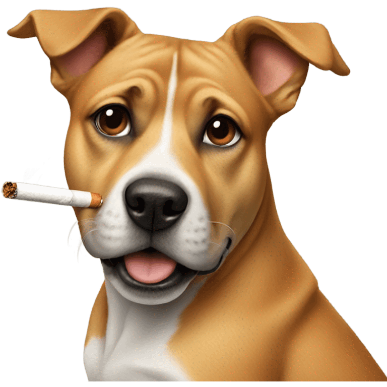 Dog with a cigarette  emoji