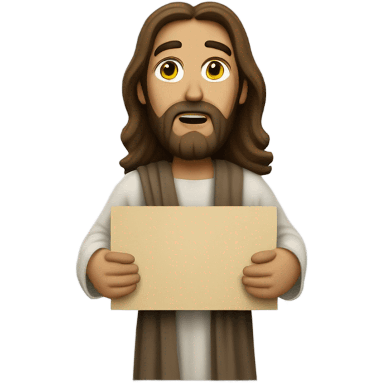 Jesus holding a “dont crash out sign” emoji