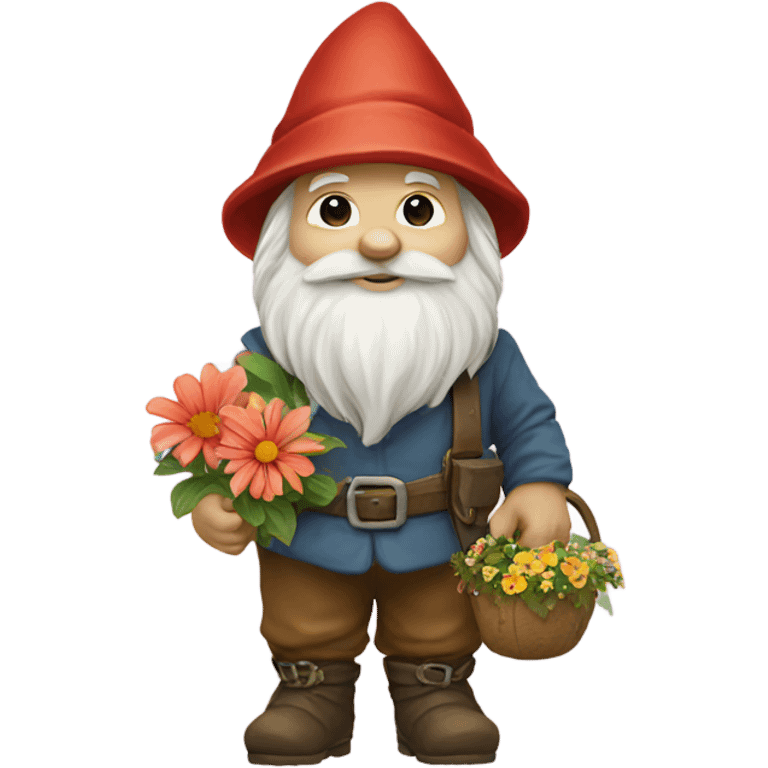 Gnome with flowers emoji