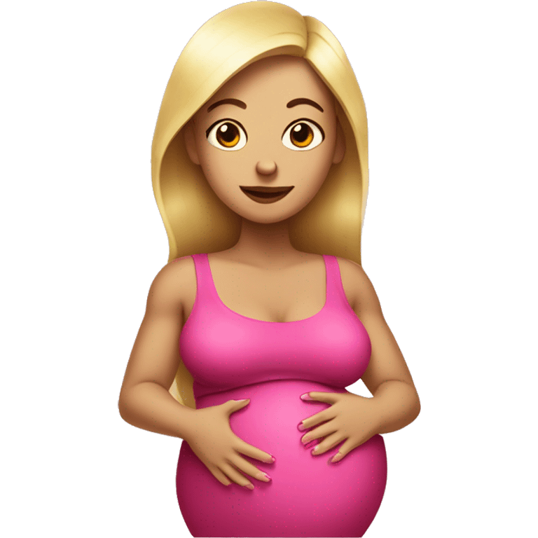 Strong woman with pink nails and pregnant emoji