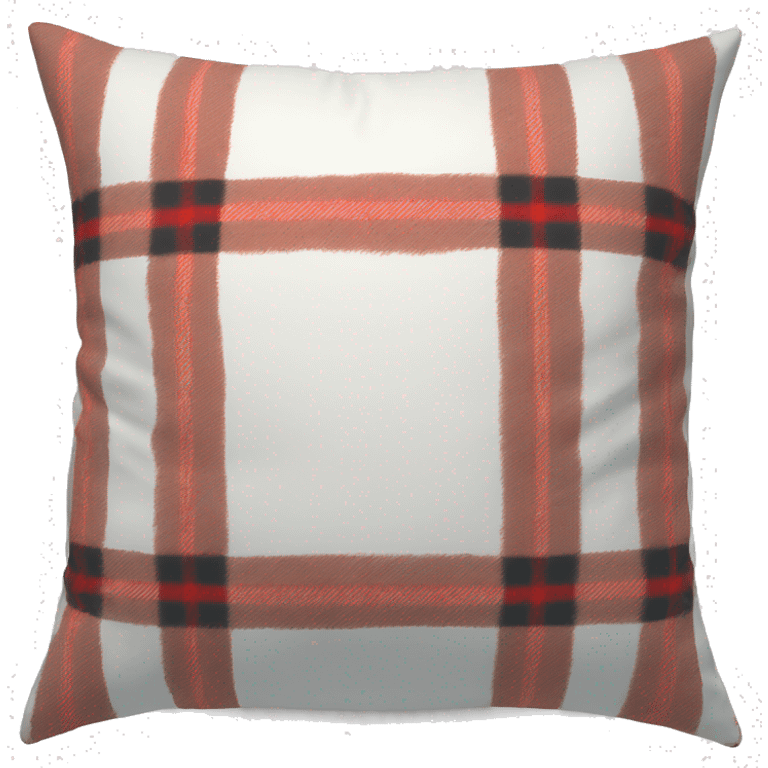 White pillow with plaid print emoji