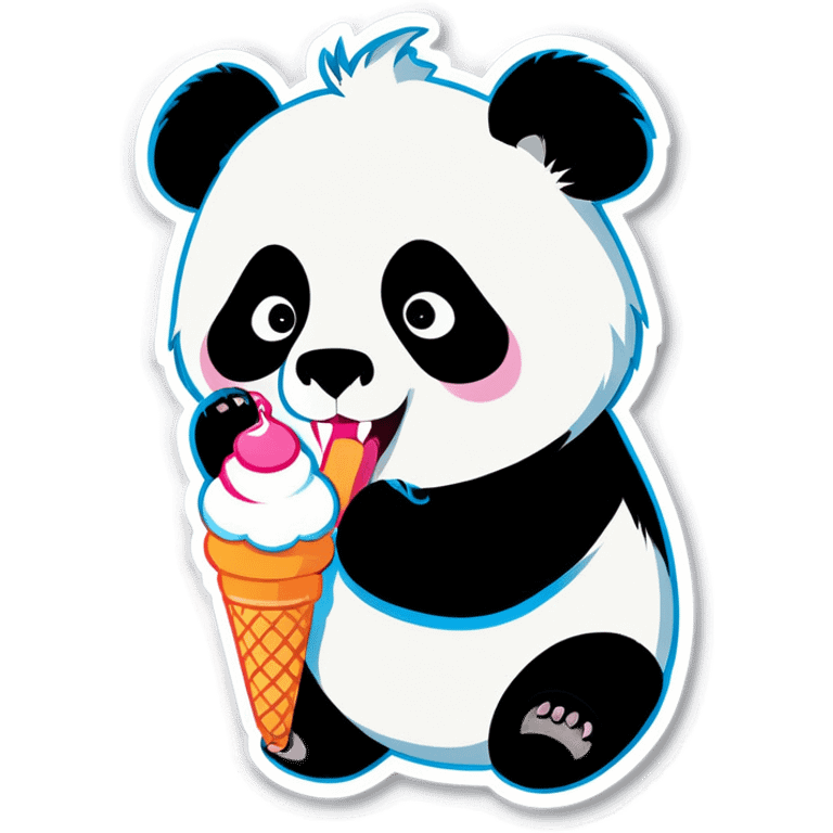 Panda eating ice cream emoji