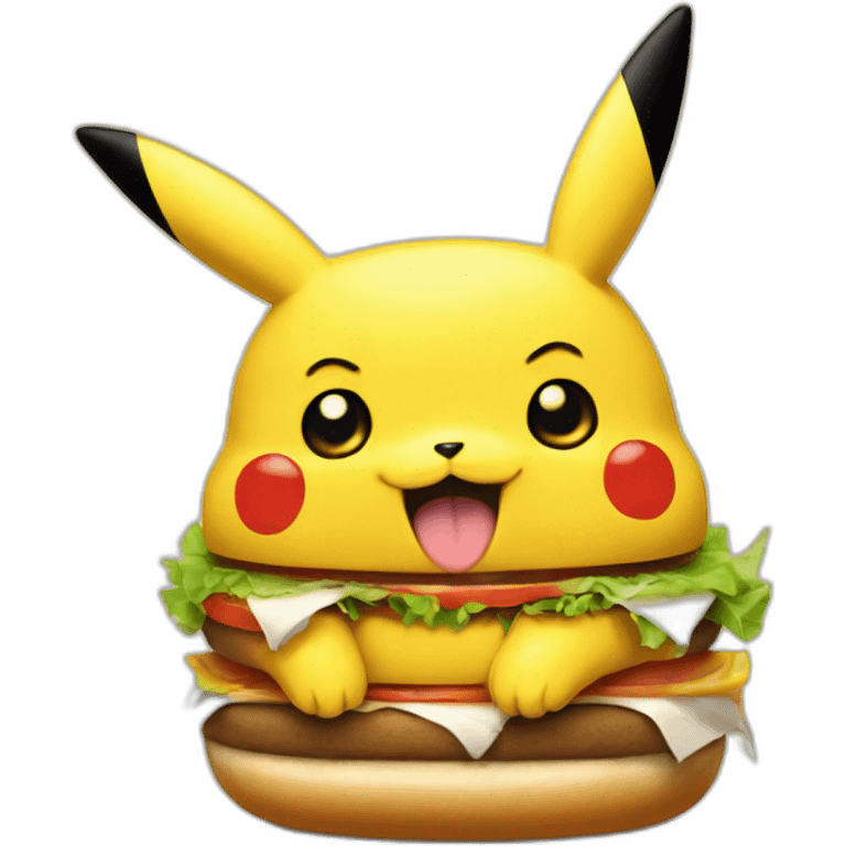 pikachu qui mange un burger emoji