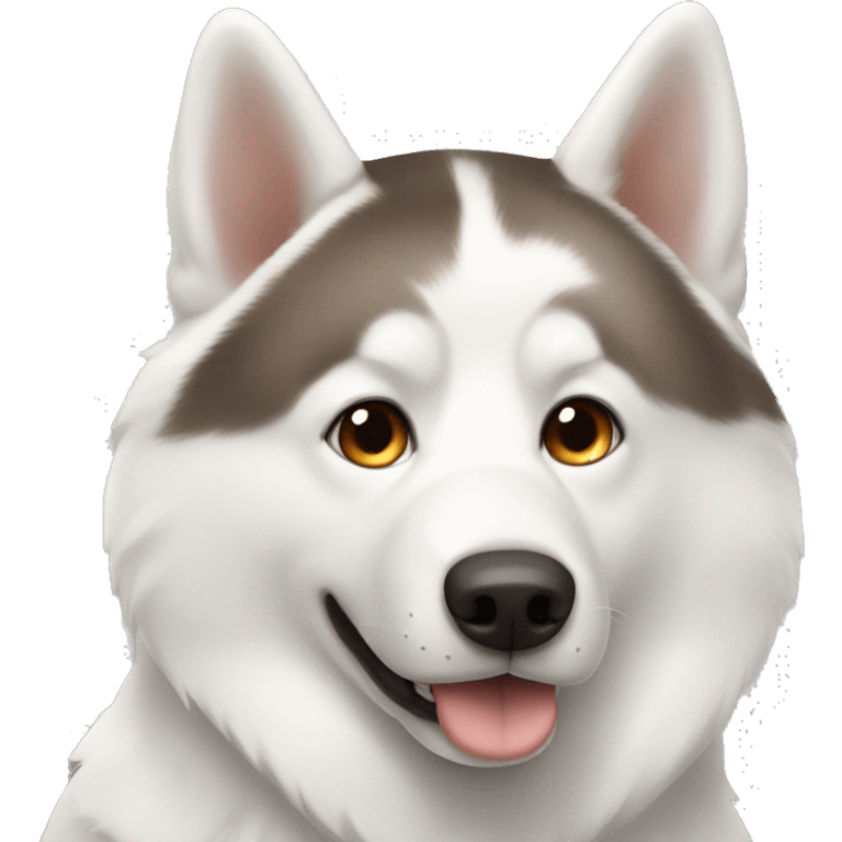 White husky with brown eyes  emoji