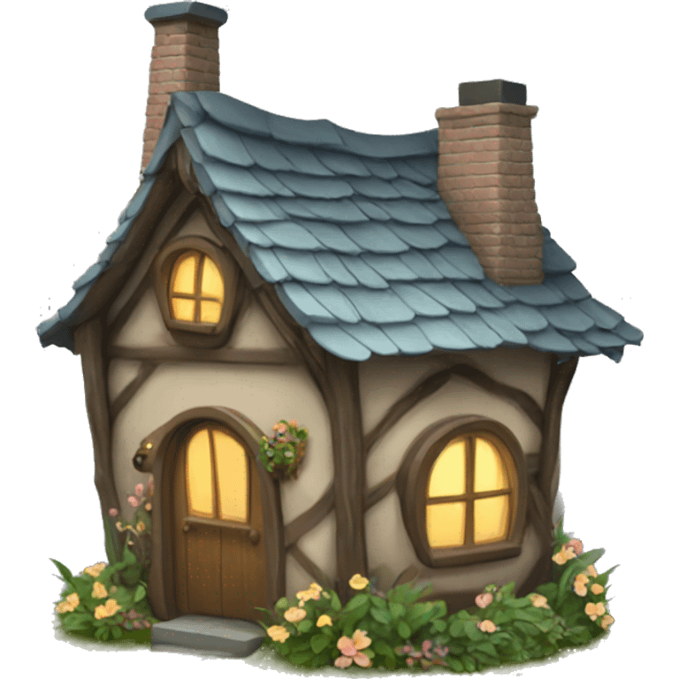  A fairy cottage house emoji