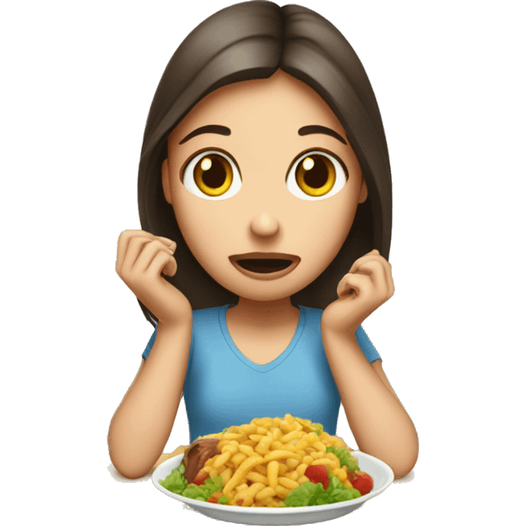 girl not eating unhealty food emoji