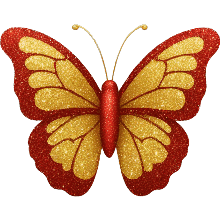 red and gold glitter butterfly emoji