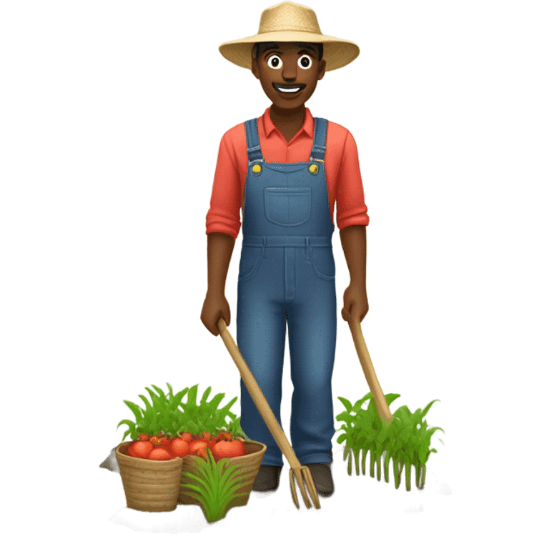 Black farmer worker emoji