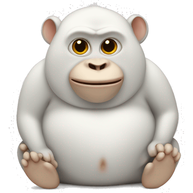 chubby white monkey with a belly emoji