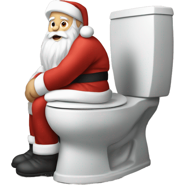 massive santa sitting on toilet  emoji