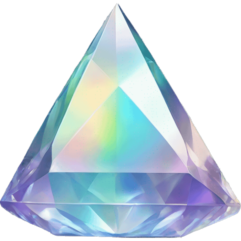 Pyramid-shaped 56-carat iridescent diamond crystal emoji