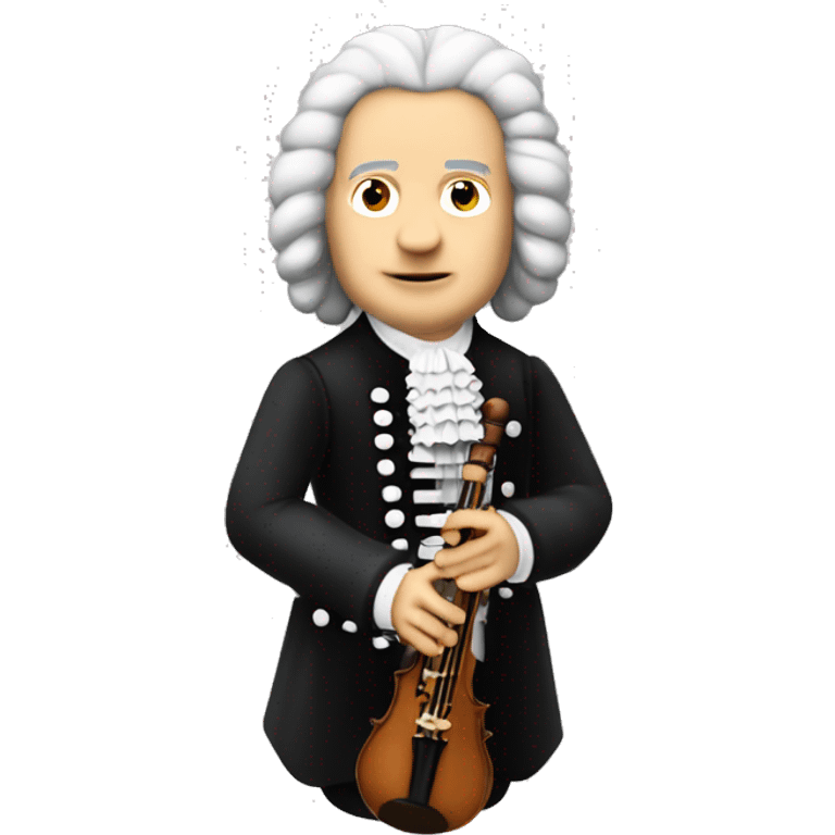 Johann sebastian bach holding alto recorder emoji