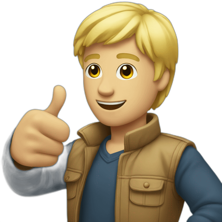 blonde guy doing thumps up emoji