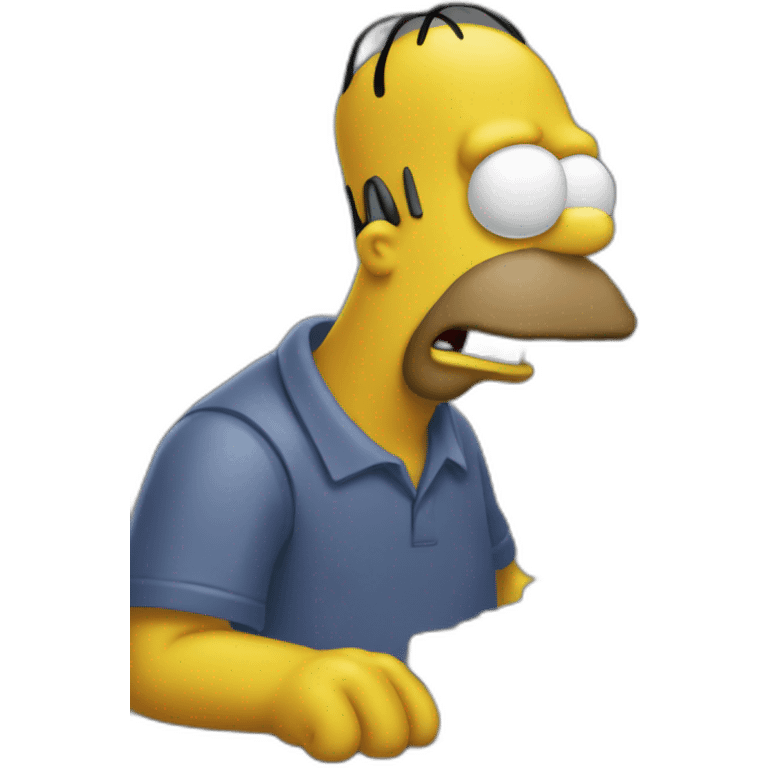 Homer troubleshooting computer bug emoji