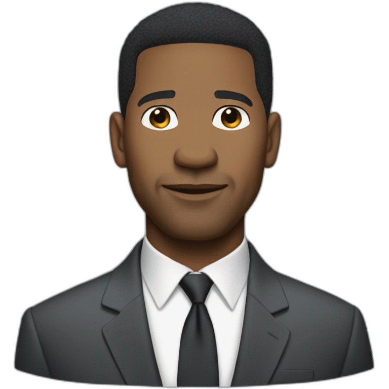 actor Denzel Washington short hair catoon wearing suit emoji