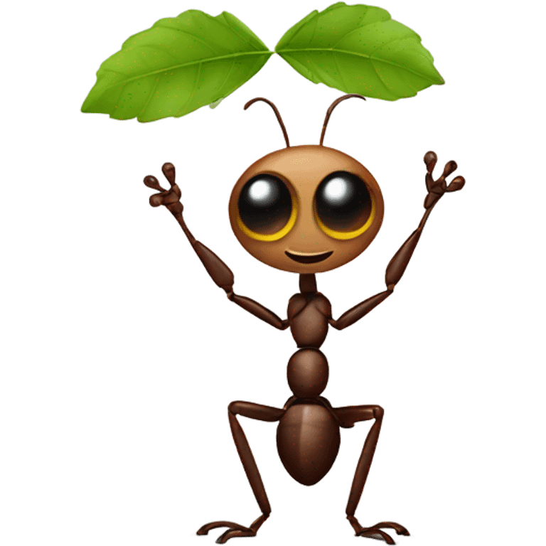 an ant holds a branch in its paws emoji