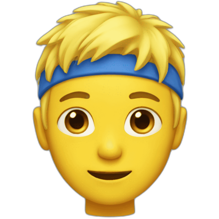 Blue skin boy and yellow hair emoji