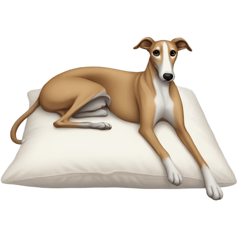 Greyhound laying down in a pillow emoji