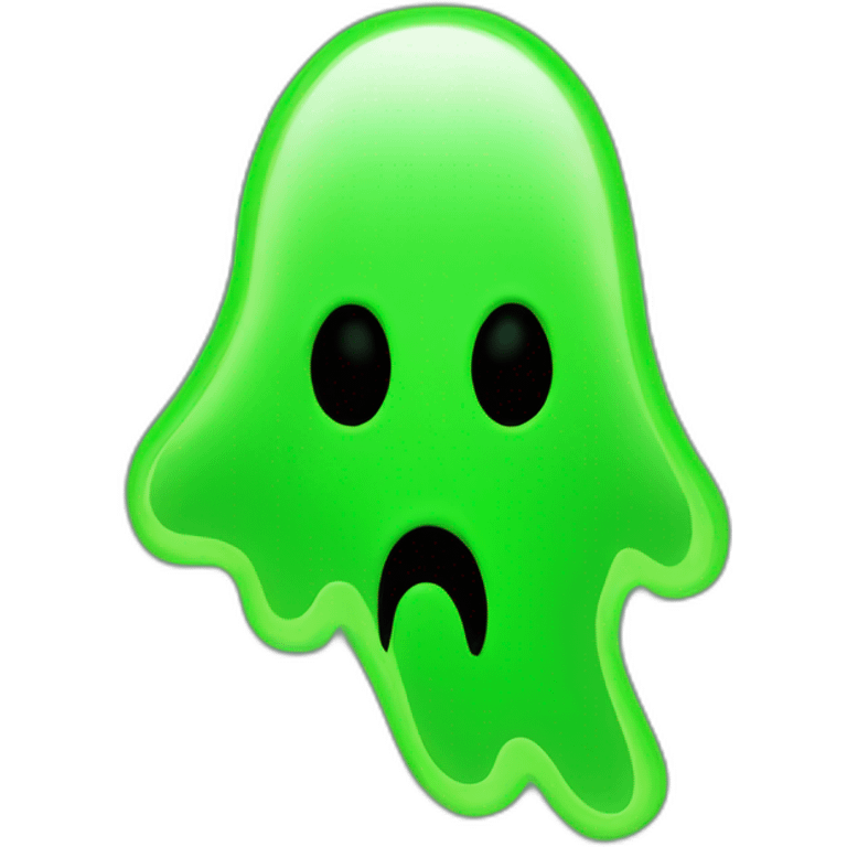 neon green ghost shape emoji