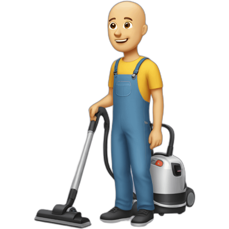 bald man with a hoover emoji