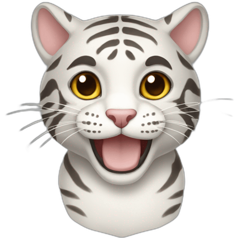 a gray-white-beige tiger cat emoji