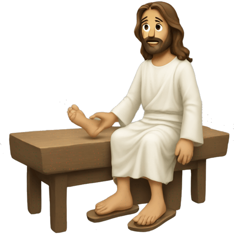 jesus with foot  emoji