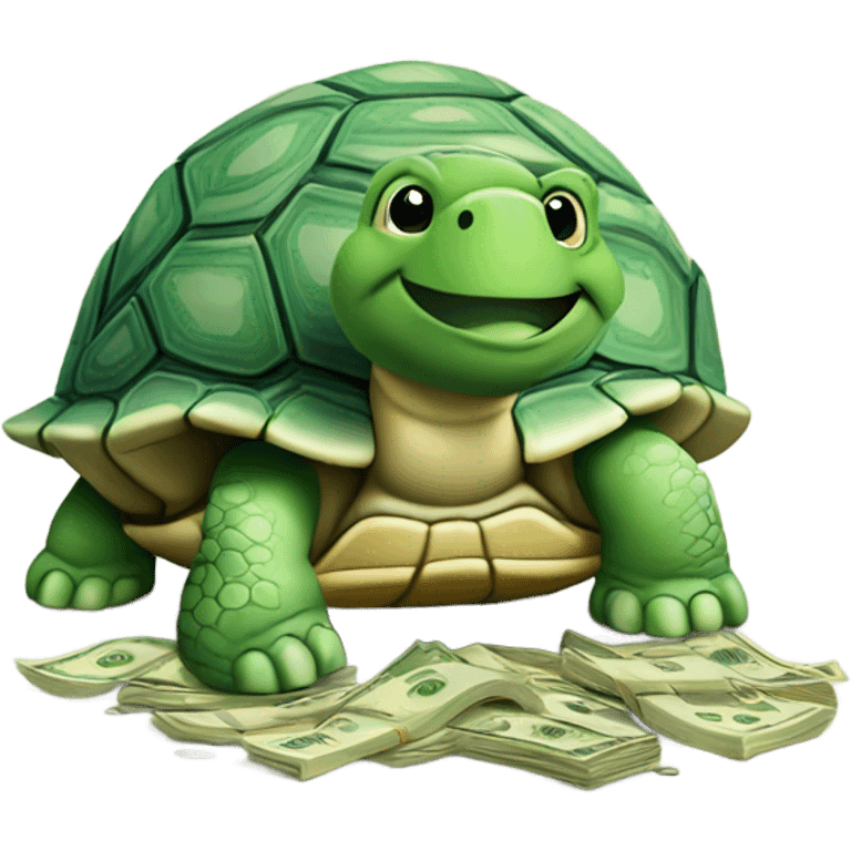 Turtle with cash emoji