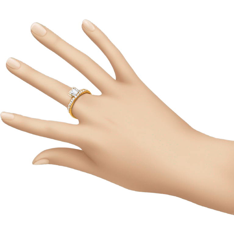 Wedding ring on hand emoji