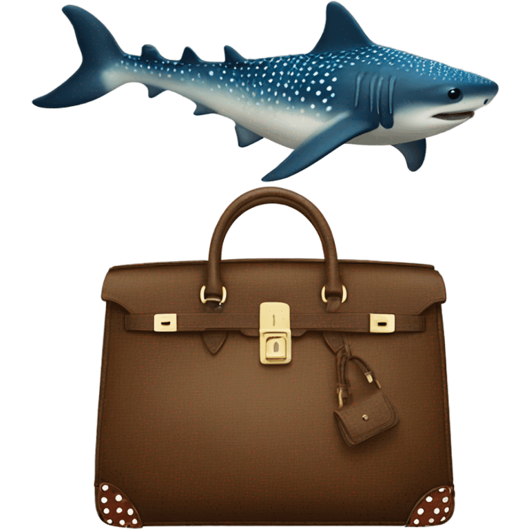 Whale shark holding a birkin bag emoji