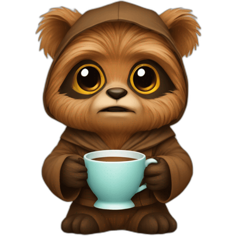 ewok holding teacup emoji