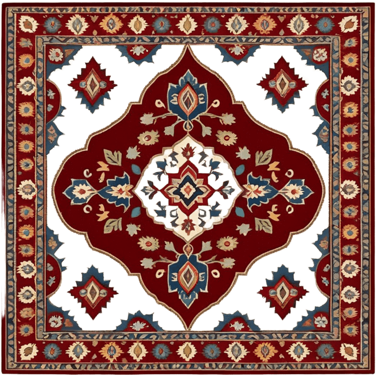 Cinematic Realistic depiction of a richly patterned Turkish carpet, rendered with exquisite details and vibrant colors, set against a soft, warmly lit background that emphasizes its artisanal craftsmanship emoji