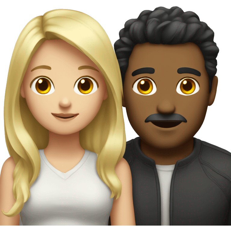 Man with dark hair huggs smaller blonde girl emoji