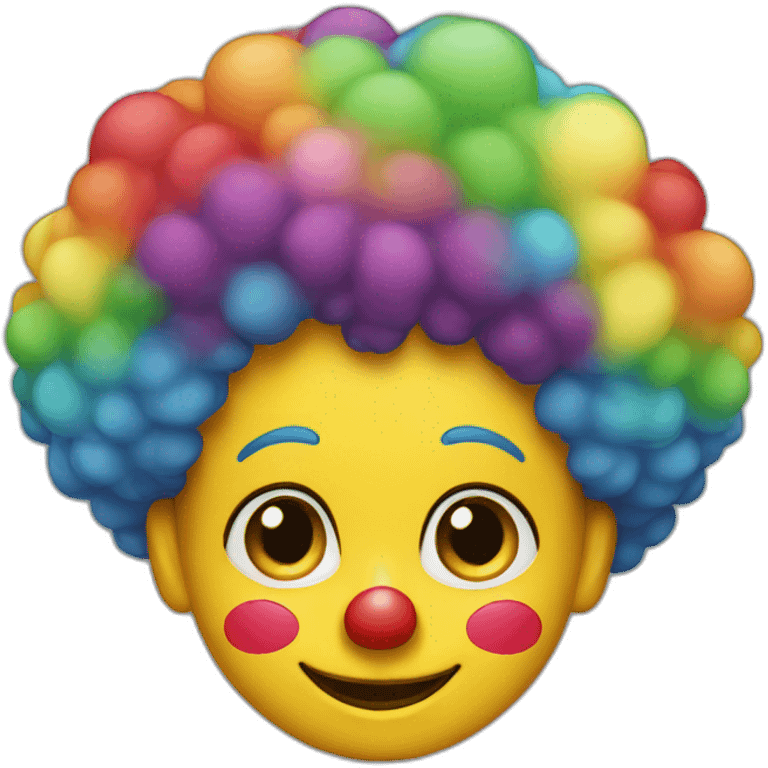 Clown with a rainbow afro emoji