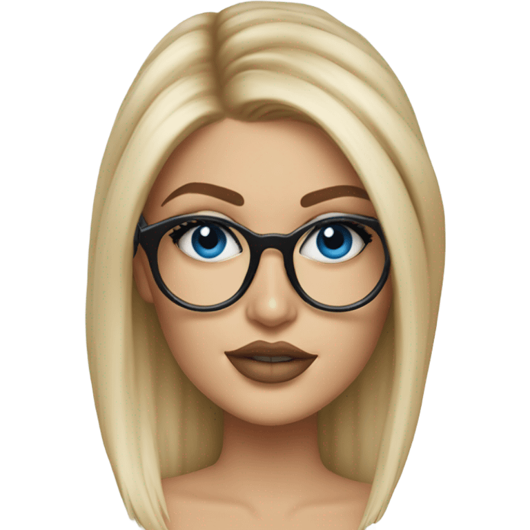 Hyper real blonde kylie jenner with blue eyes and glasses  emoji