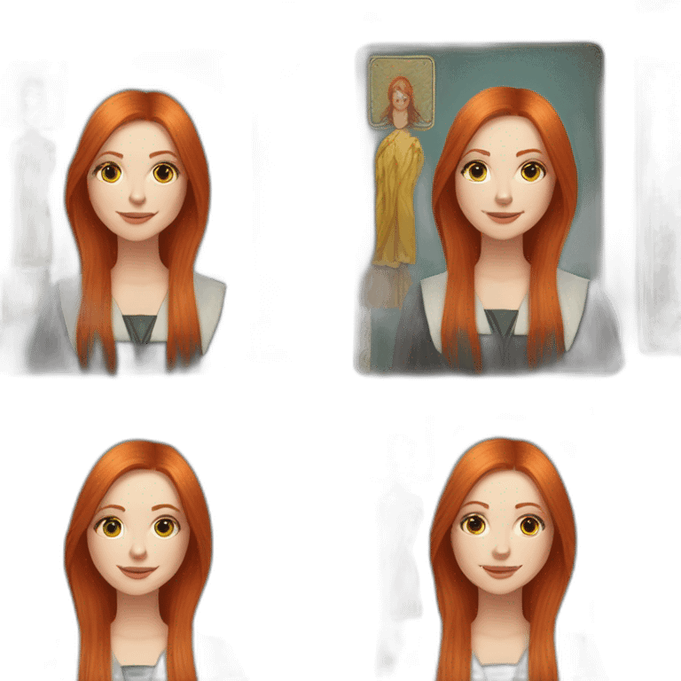 redhead white woman medium long straight hair, celebrating graduation with tarot cards emoji