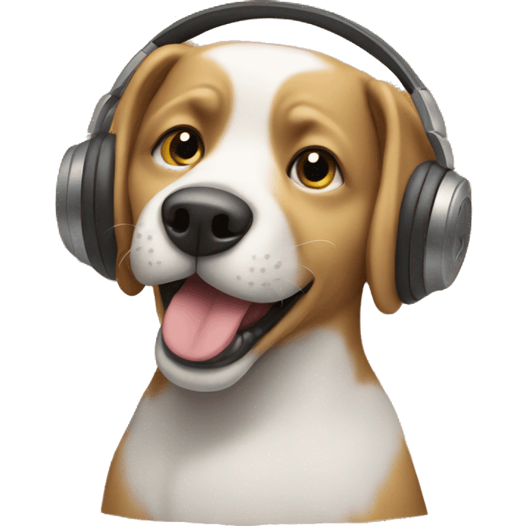 dog listening to music emoji