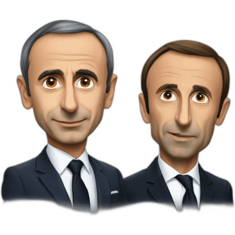 eric zemmour et macron qui s’embrasse emoji